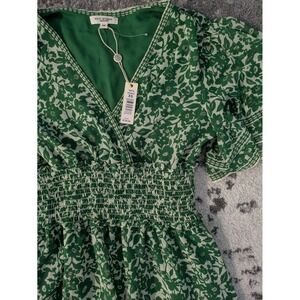 Max Studio Green Floral Tiered Ruffled Midi Dress Ladies XS‎
